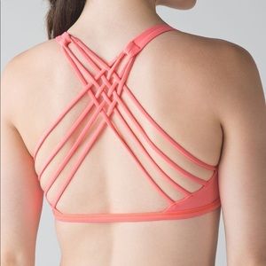 Lululemon free to be wild bra grapefruit 6